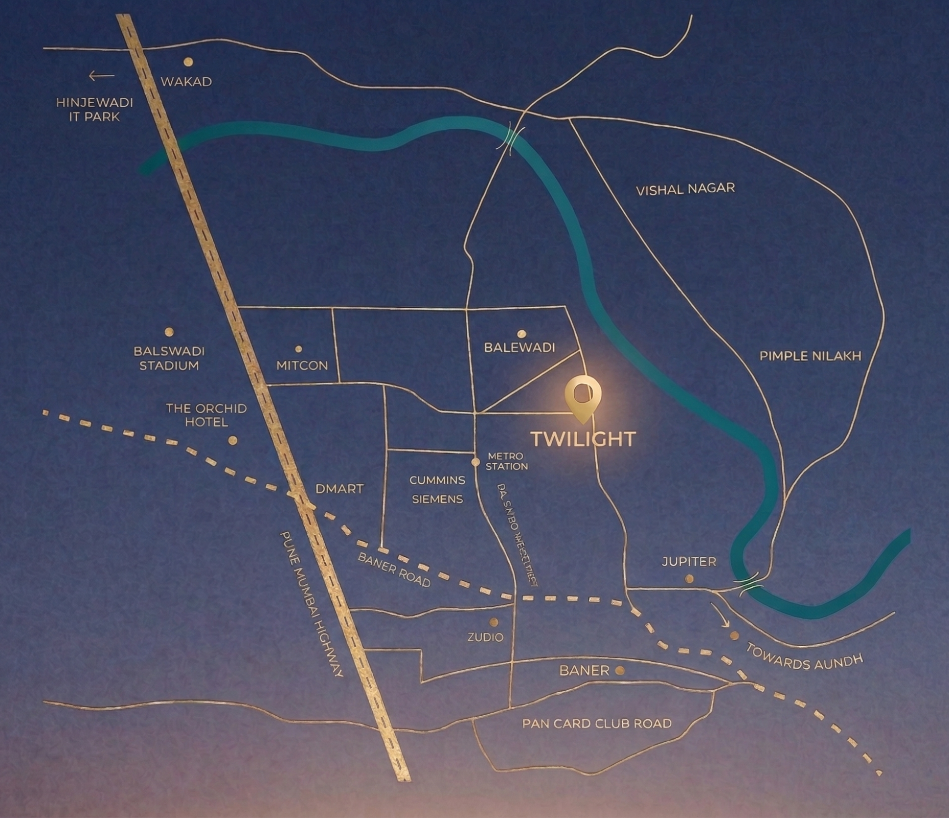 Majestique Twilight Location Map – Balewadi Pune